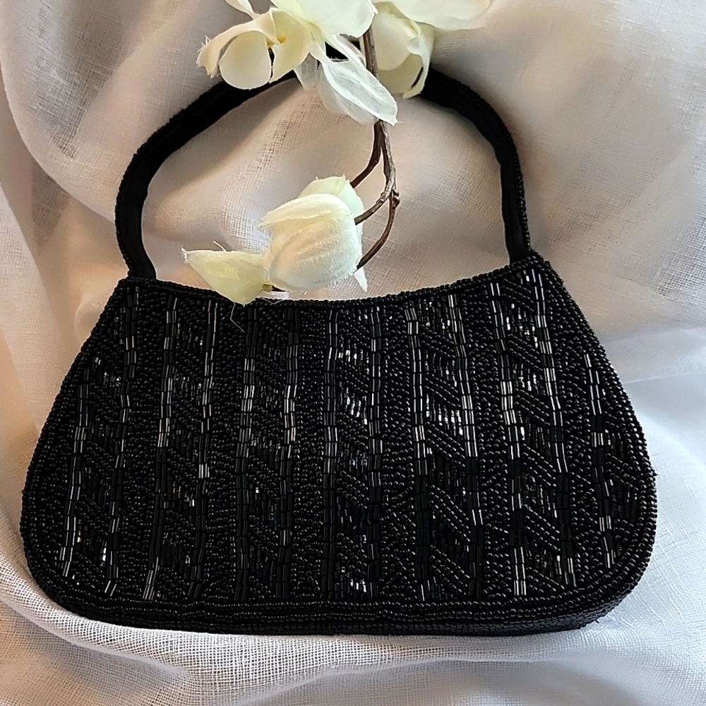 Menbur "Classic Handbags" Ex Condition Black Beaded Mini Bag, $45